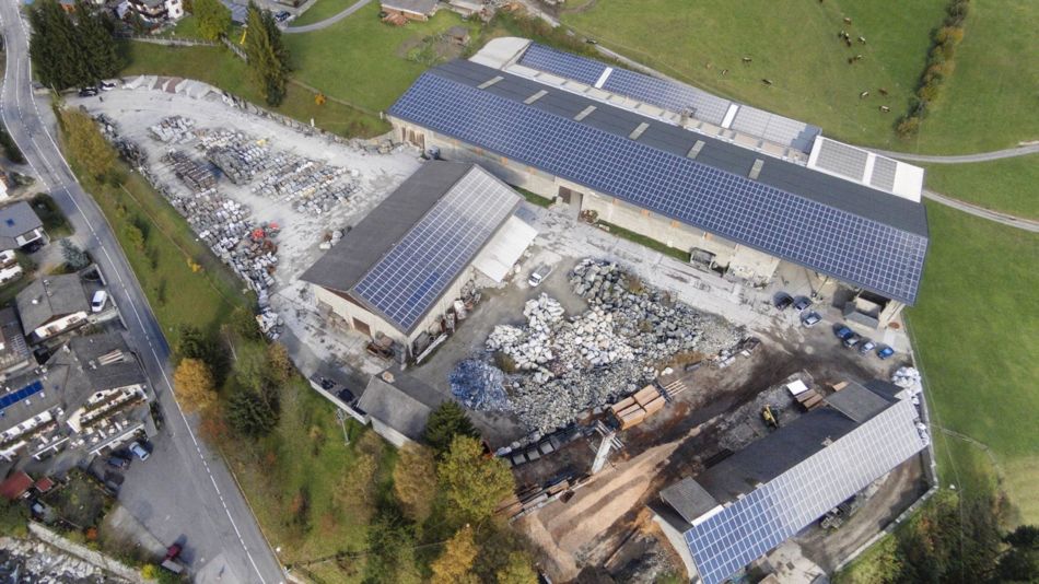 L'impianto fotovoltaico sui tetti del sito Pfunders